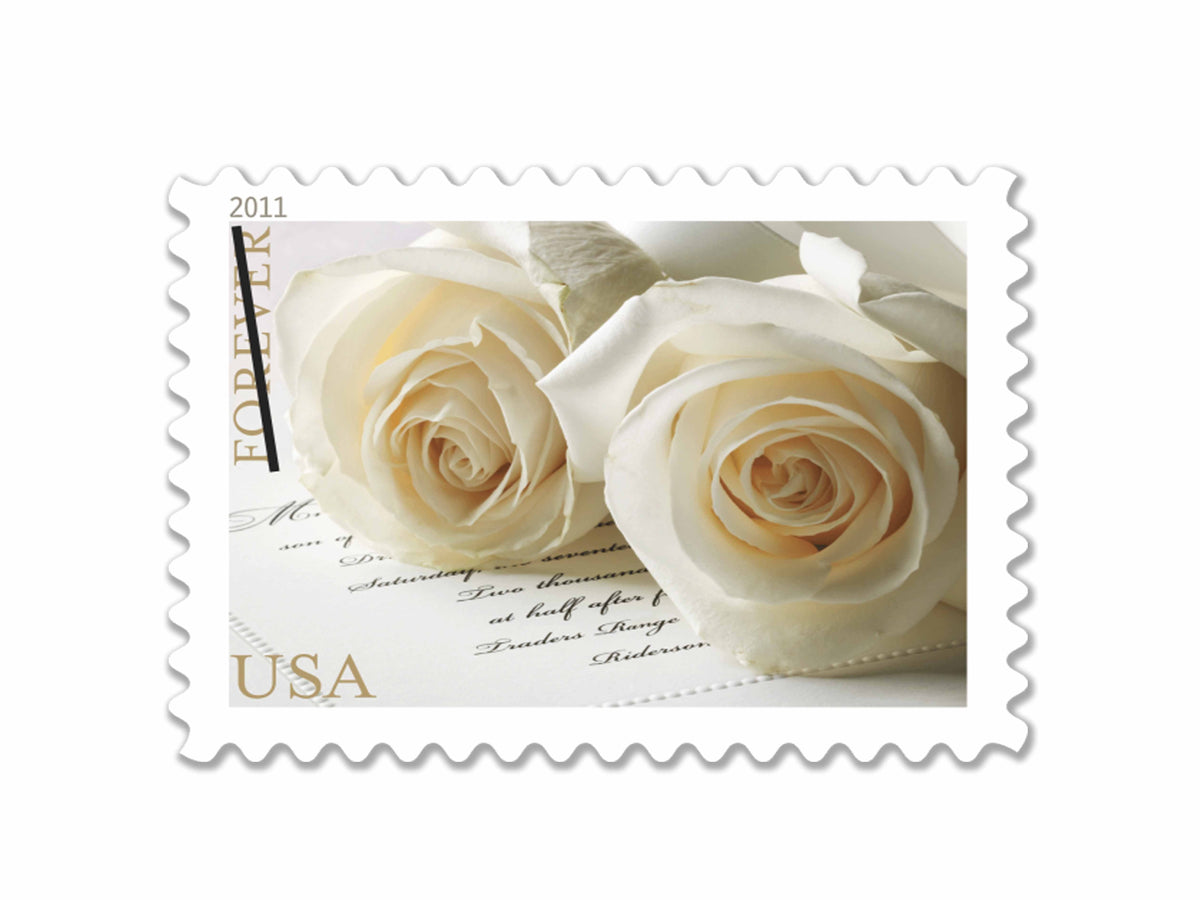Wedding Roses 2011 Forever Stamps — Bridal Mail, First-Class Postage