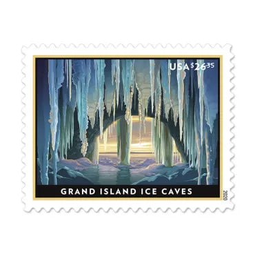Grand Island Ice Caves 2020 $26.35 Stamps — Priority Mail Express Rate (Not a Forever Stamp)