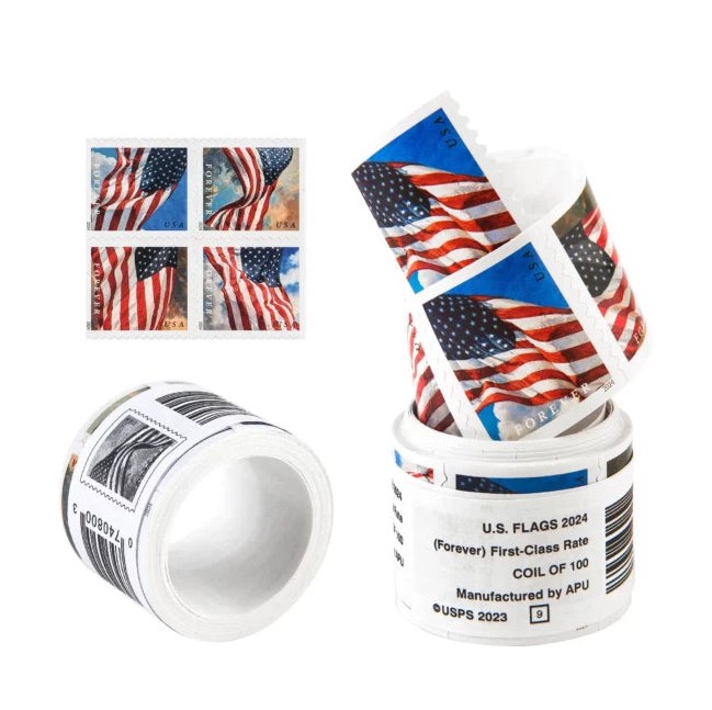 2024 U.S. Flags Forever Stamps — Coil Format, First-Class Postage