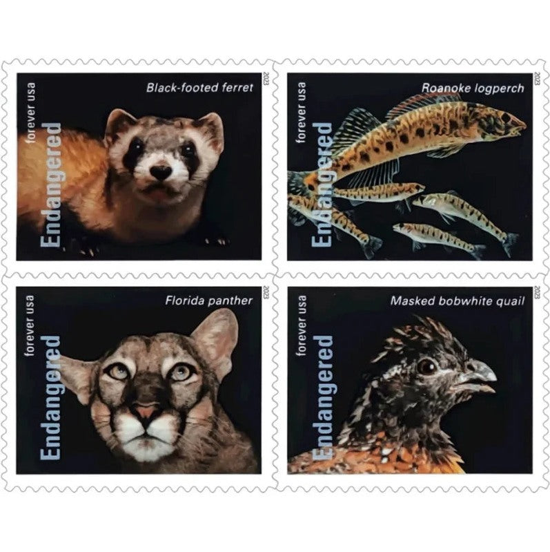 Endangered Species 2023 Forever Stamps — ESA 50th Anniversary, Pane of 20