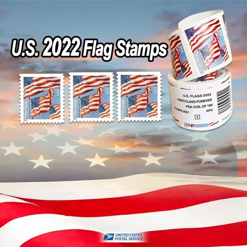 2022 U.S. Flag Forever Stamps — Coil of 100, First-Class Postage