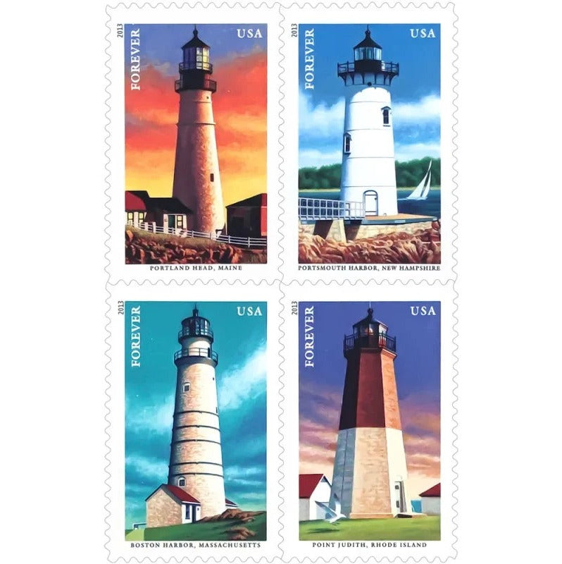 Mid-Atlantic Lighthouses 2013 Forever Stamps — Coastal Collection, Pane of 20