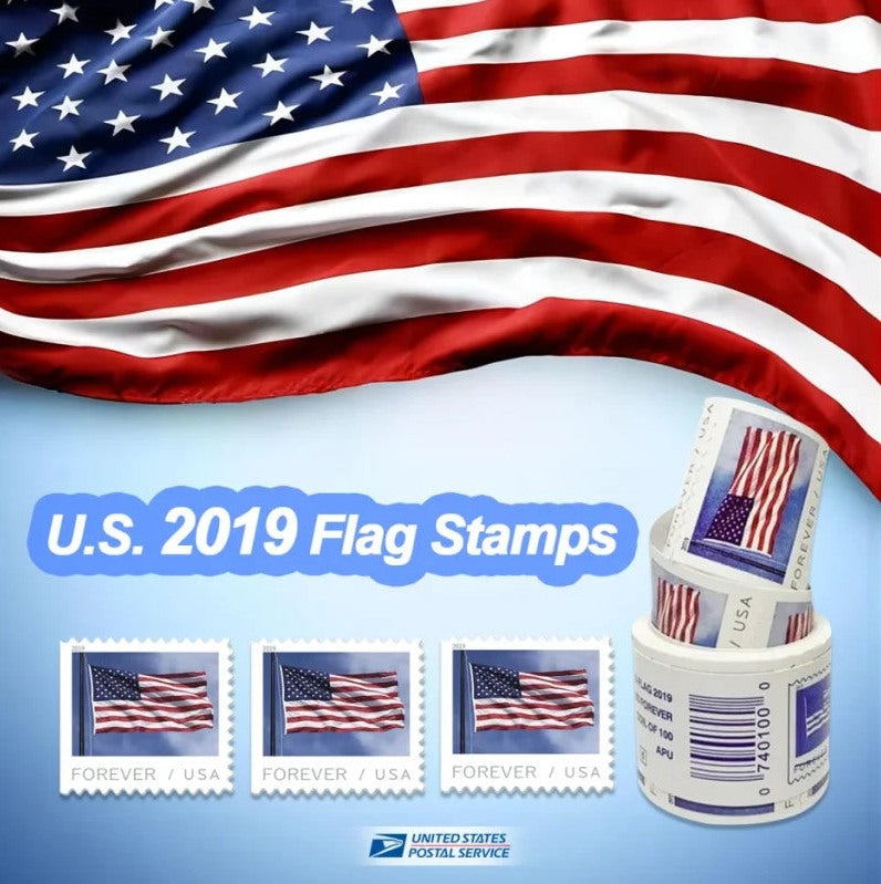 2019 U.S. Flag Forever Stamps — Coil of 100, First-Class Postage