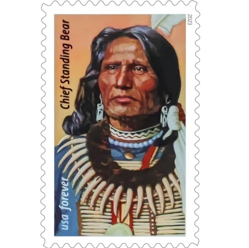 Chief Standing Bear 2023 Forever Stamps — Historical Tribute, Pane of 20