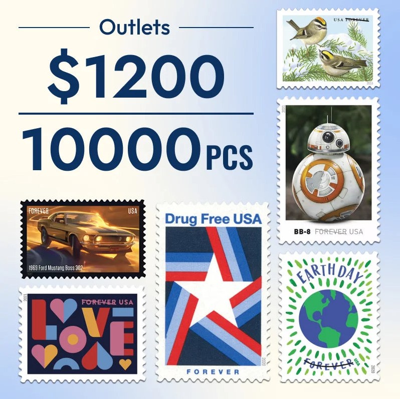 10,000 Forever Stamps for $1,200 — Lowest Bulk Tier, 100+ Styles to Mix