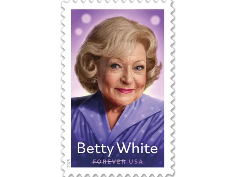 Betty White 2025 Forever Stamps — Commemorative Issue, First-Class Postage
