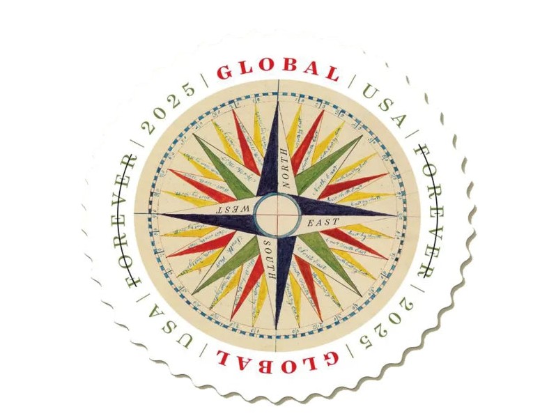2025 Compass Rose Global Forever Stamps — International Mailing, 1 oz Worldwide