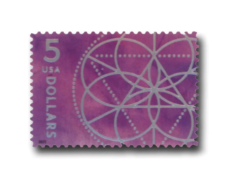 Floral Geometry 2022 $5 Stamps — Art Collection, High-Value Postage (Not a Forever Stamp)