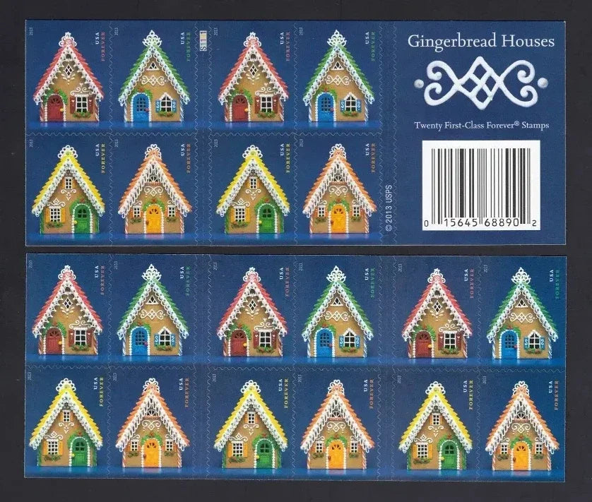 The Gingerbread Houses Stamps Were Photographed, Not Drawn