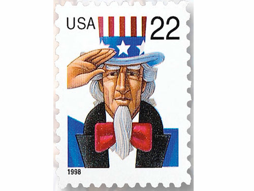 Uncle Sam 1998 22¢ Stamps — Patriotic Symbol (Not a Forever Stamp)