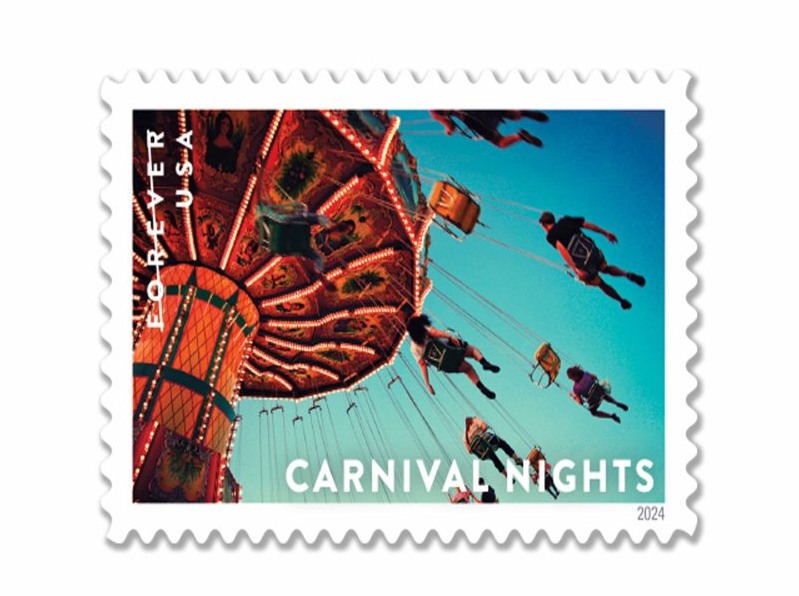 Carnival Nights 2024 Forever Stamps — Summer Fairground Pane, First-Class Postage