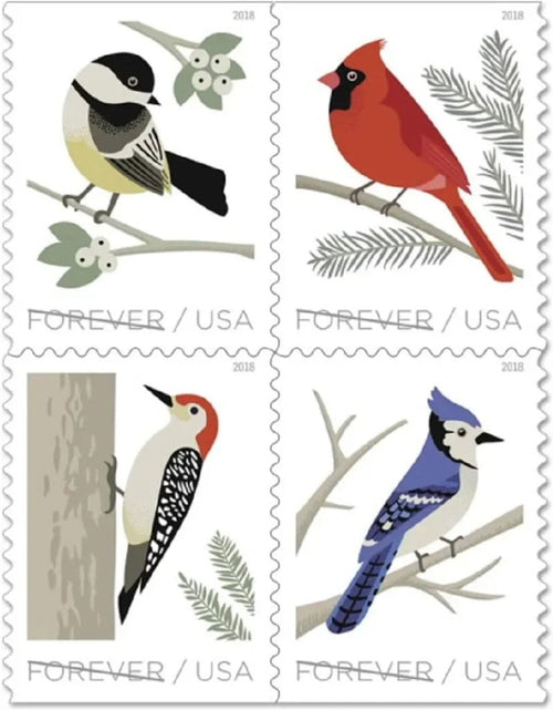 Birds in Winter 2018 Forever Stamps — Seasonal Wildlife, Booklet of 20