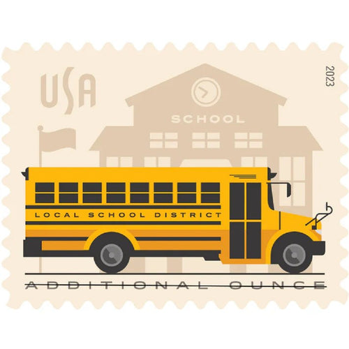 School Bus 2023 Additional Ounce Stamps — First-Class Rate (Not a Forever Stamp)