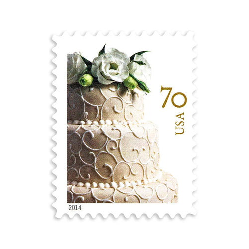 Wedding Cake 2014 70¢ Stamps — Two-Ounce Invitation Rate (Not a Forever Stamp)
