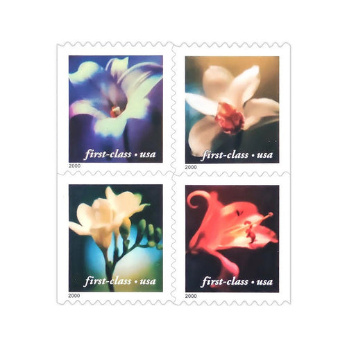Four Flowers 2000 Non-Denominated Stamps — First Photographic Flower Issue