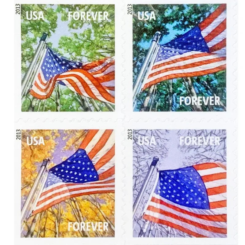 A Flag for All Seasons 2013 Forever Stamps — Booklet Format, Four Designs