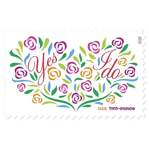 Yes, I Do 2015 Two-Ounce Stamps — Wedding Invitation Rate (Not a Forever Stamp)
