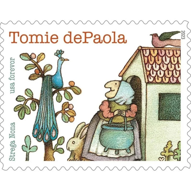 Tomie dePaola 2023 Forever Stamps — Strega Nona Illustrator Tribute, Pane of 20
