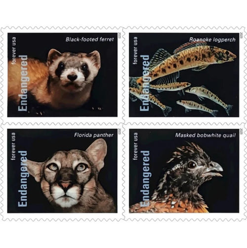 Endangered Species 2023 Forever Stamps — ESA 50th Anniversary, Pane of 20