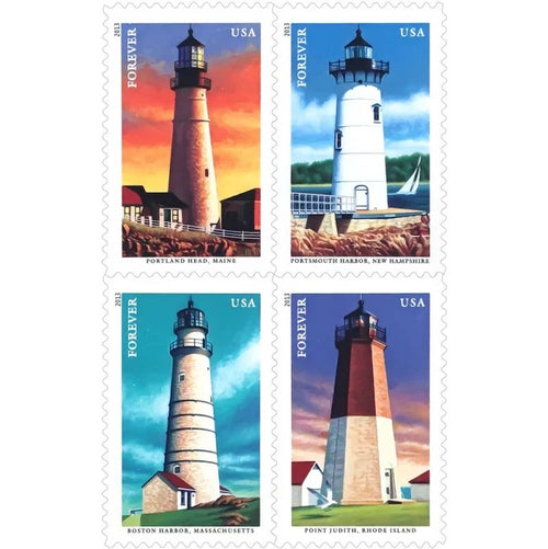 Mid-Atlantic Lighthouses 2013 Forever Stamps — Coastal Collection, Pane of 20