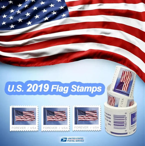 2019 U.S. Flag Forever Stamps — Coil of 100, First-Class Postage