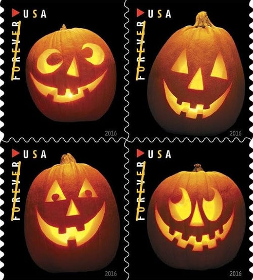 Jack-O'-Lanterns 2016 Forever Stamps — Halloween Issue