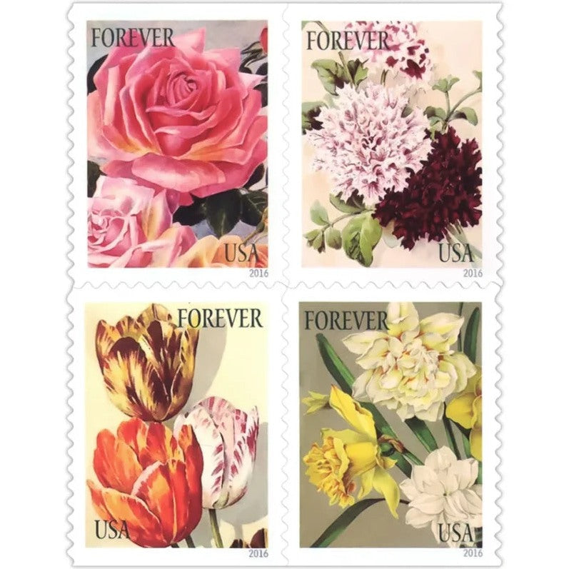 Botanical Art 2016 Forever Stamps — Imperforate Booklet of 20