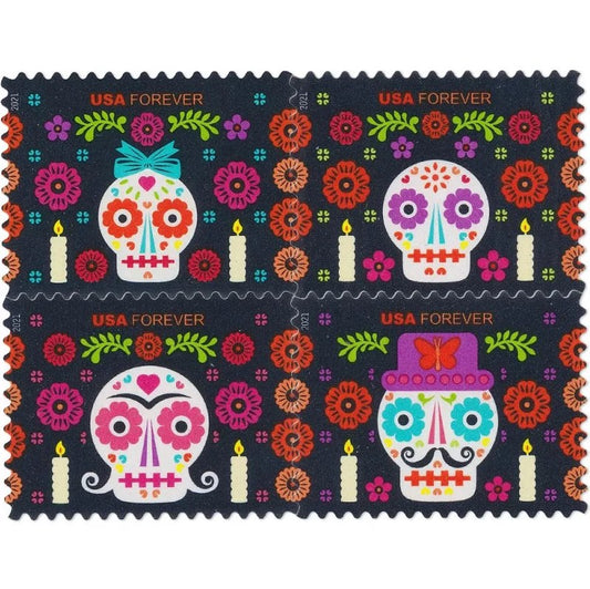Day of the Dead 2021 Forever Stamps — Día de los Muertos, Pane of 20