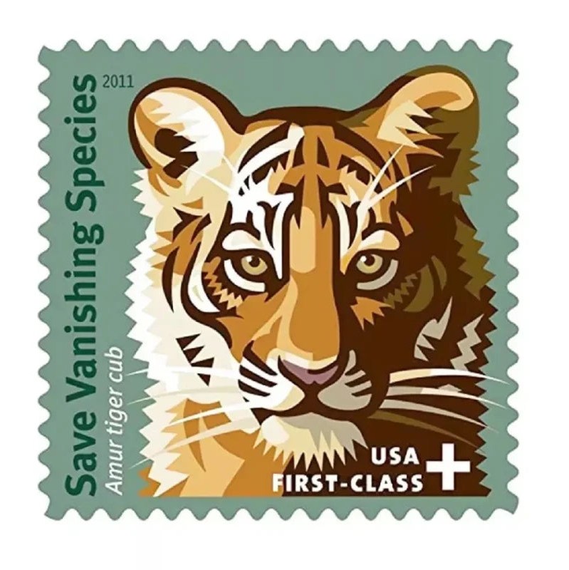 Save Vanishing Species 2011 85¢ Semi-Postal Stamps — Amur Tiger, Conservation Cause