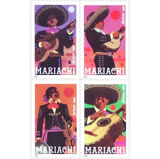 Mariachi 2022 Forever Stamps — Music and Cultural Heritage, Panes of 20