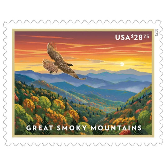 Great Smoky Mountains 2022 $28.75 Stamps — Priority Mail Express Rate (Not a Forever Stamp)