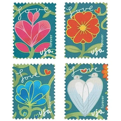 Garden of Love 2011 Forever Stamps — Love and Celebration, Pane Issue