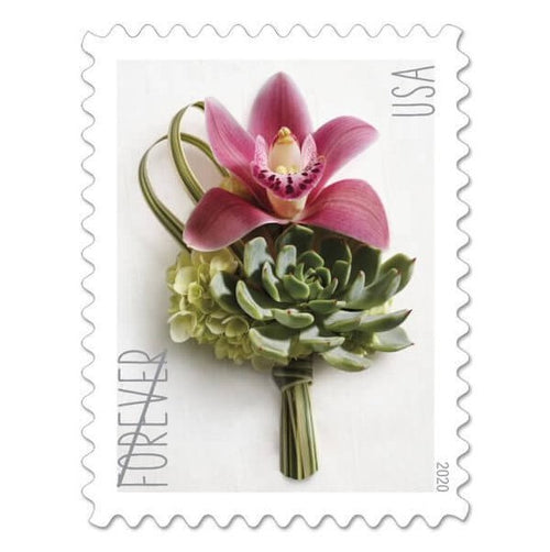 Contemporary Boutonniere 2020 Forever Stamps — Single Bloom Design, Pane of 20