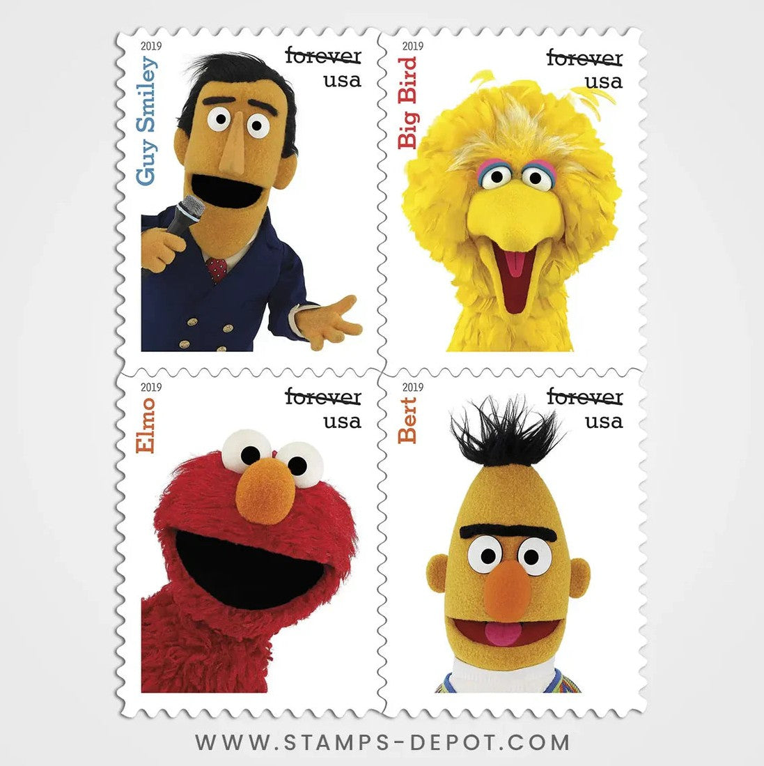Sesame Street 2019 Forever Stamps — 50th Anniversary, Panes of 16
