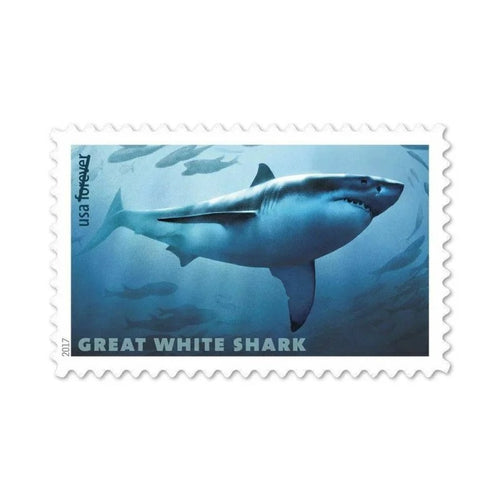 Sharks 2017 Forever Stamps — Five Species, Pane of 20
