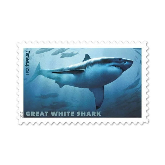 Sharks 2017 Forever Stamps — Five Species, Pane of 20