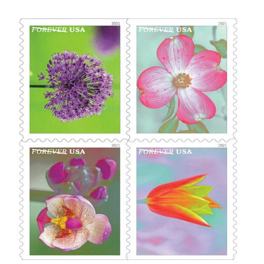 Garden Beauty 2021 Forever Stamps — Ten Blooms, Booklets of 20