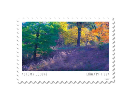 Autumn Colors 2024 Forever Stamps — Uncut Full Sheet of 20, Seasonal Issue