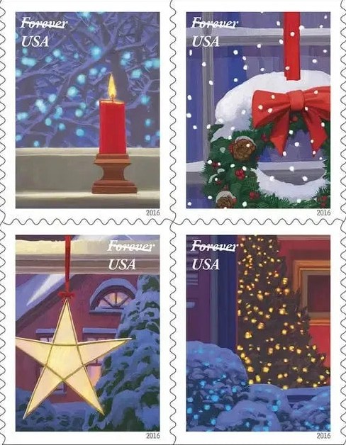 Holiday Windows 2016 Forever Stamps — Festive Season Issue