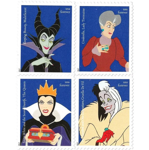 Disney Villains 2017 Forever Stamps — The Evil Queen, Panes of 20