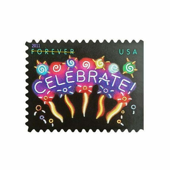 Neon Celebrate Stamp