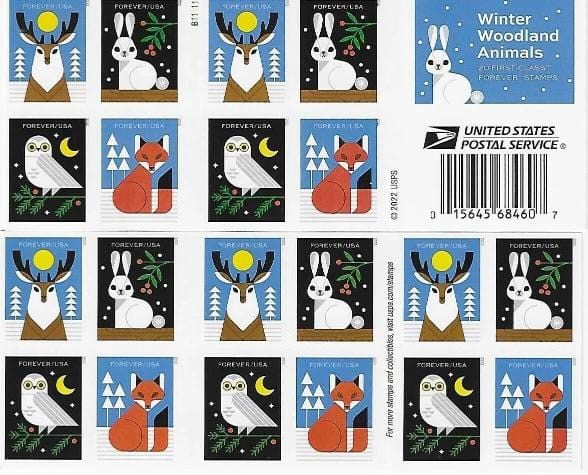 Winter Woodland Animals Stamps