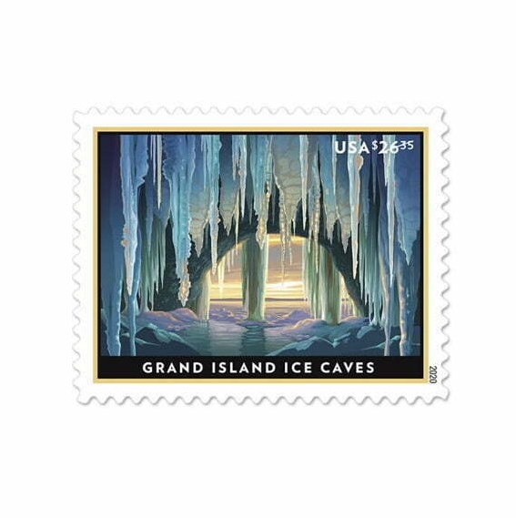 grand island ice caves stamp