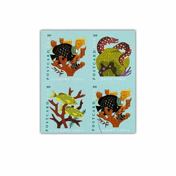 Coral Reefs postcard stamps