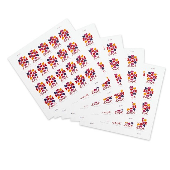 Hearts Blossom Love Forever stamps