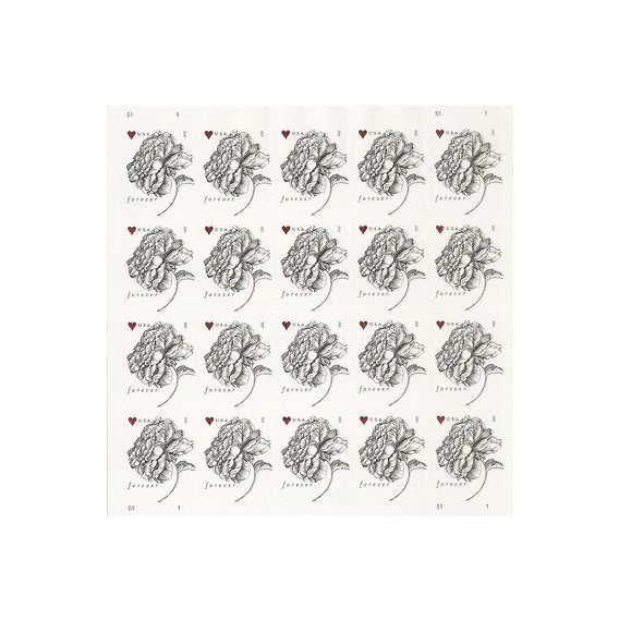 Engraved Vintage Rose stamps