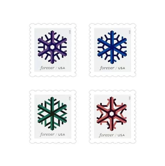 Geometric Snowflakes Stamps – 2015 USPS Forever Stamps