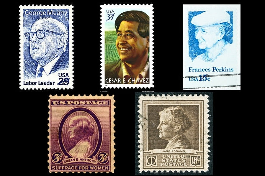 labor and workers' rights stamps