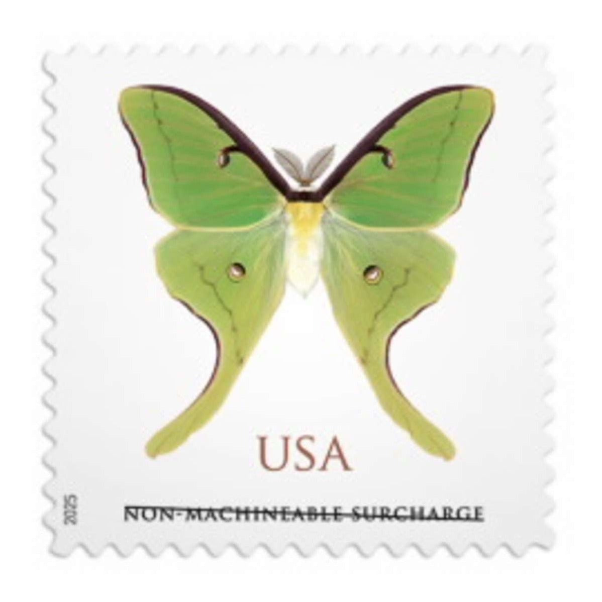 discount non machineable luna moth stamps
