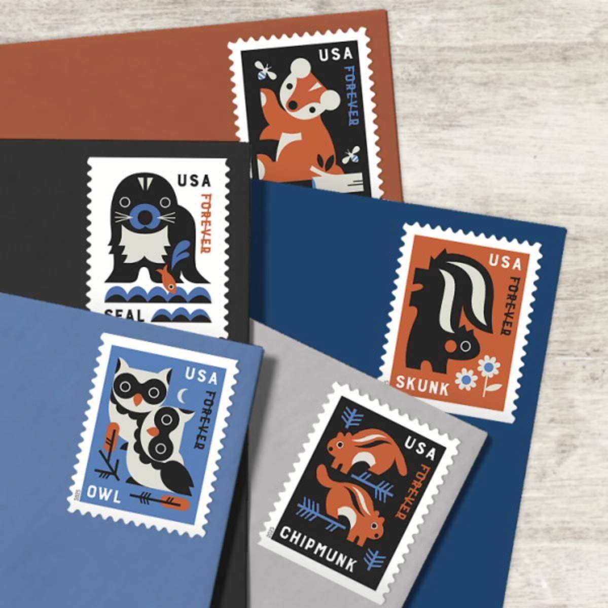 Baby Wild Animals stamps, detail